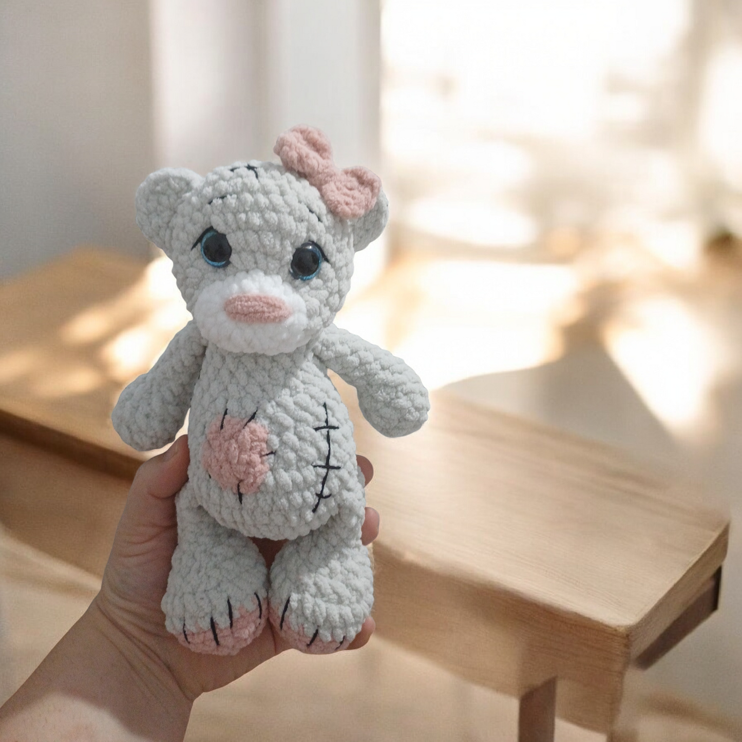 Crochet girl Teddy Bear plushie toy 💖