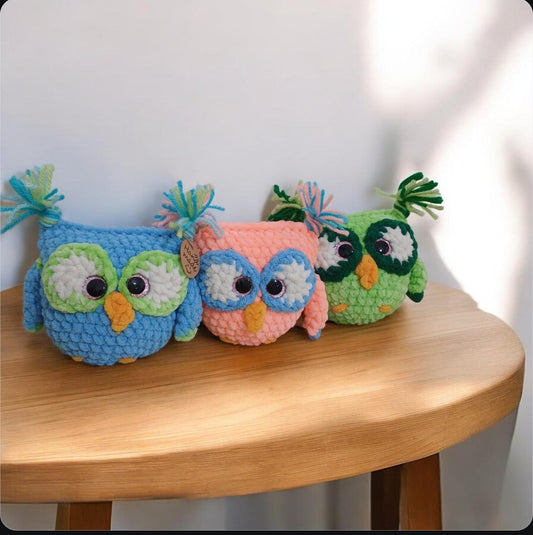 Crochet owl plushie toy